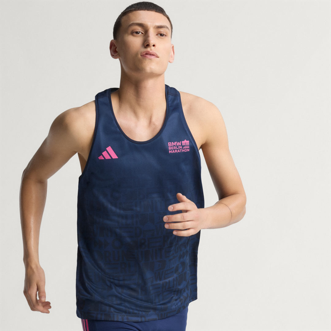 Tielko adidas Performance Running Tank Top All-Over Print BMW Berlin-Marathon 2025 Navy | KB3699, 0