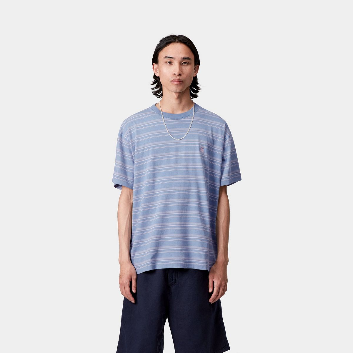 Tričko Carhartt WIP Carhartt WIP Brodine Stripe Short Sleeve T-Shirt Modrá | I035168_6, 0
