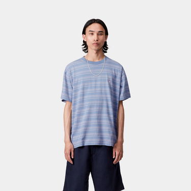 Tričko Carhartt WIP Carhartt WIP Brodine Stripe Short Sleeve T-Shirt Modrá | I035168_6, 0