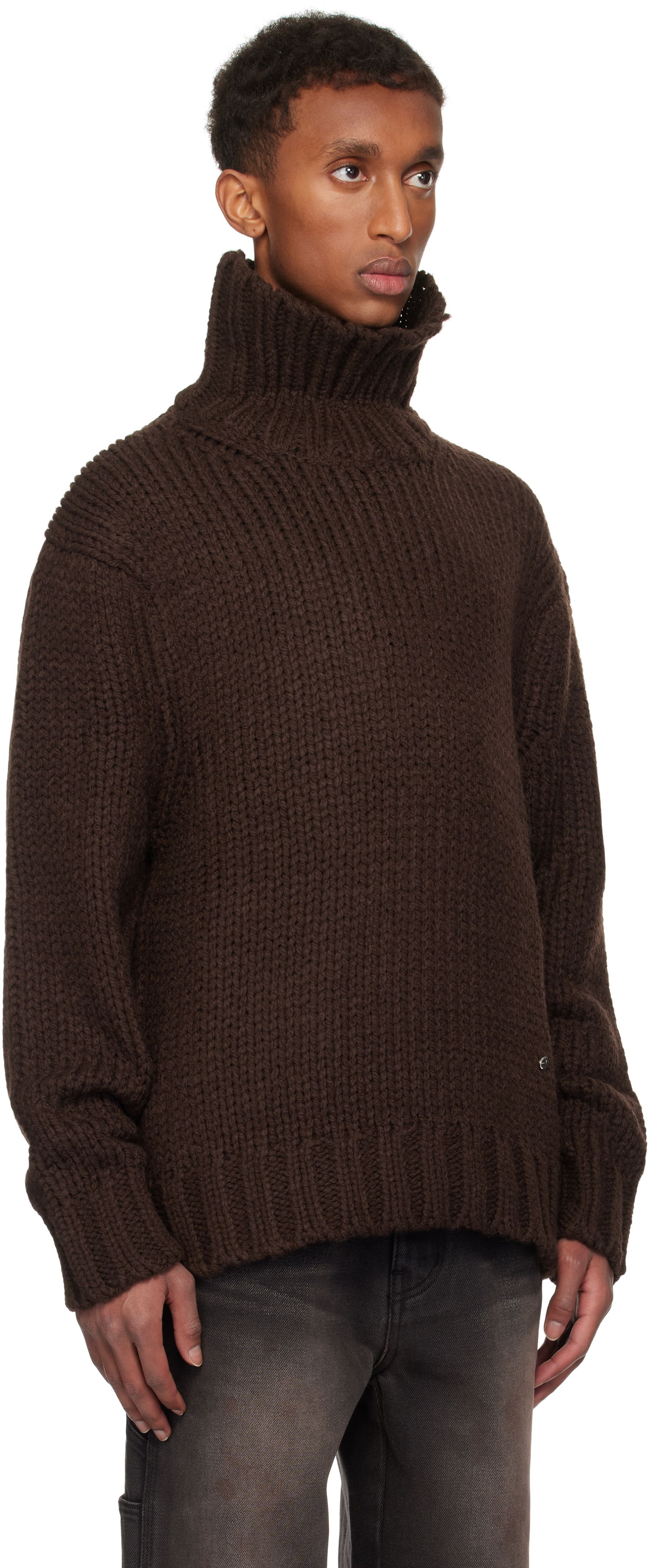 Sveter We11done We11done Chunky Turtleneck Sweater Hnedá | WD-KT3-24-651-U-BR, 1