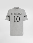 Dolce & Gabbana Cotton T-Shirt with Logo and Number 10 Print
