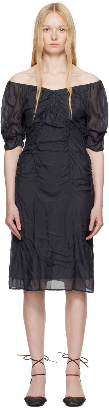 Šaty LEMAIRE Lemaire Silk Chiffon Parachute Midi Dress Čierna | DR1098 LF1373, 0
