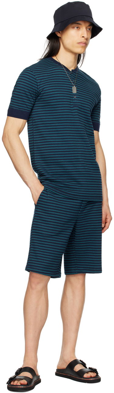 Tričko Paul Smith Paul Smith Striped Henley T-Shirt Modrá | M1A-595-KU184-47, 3