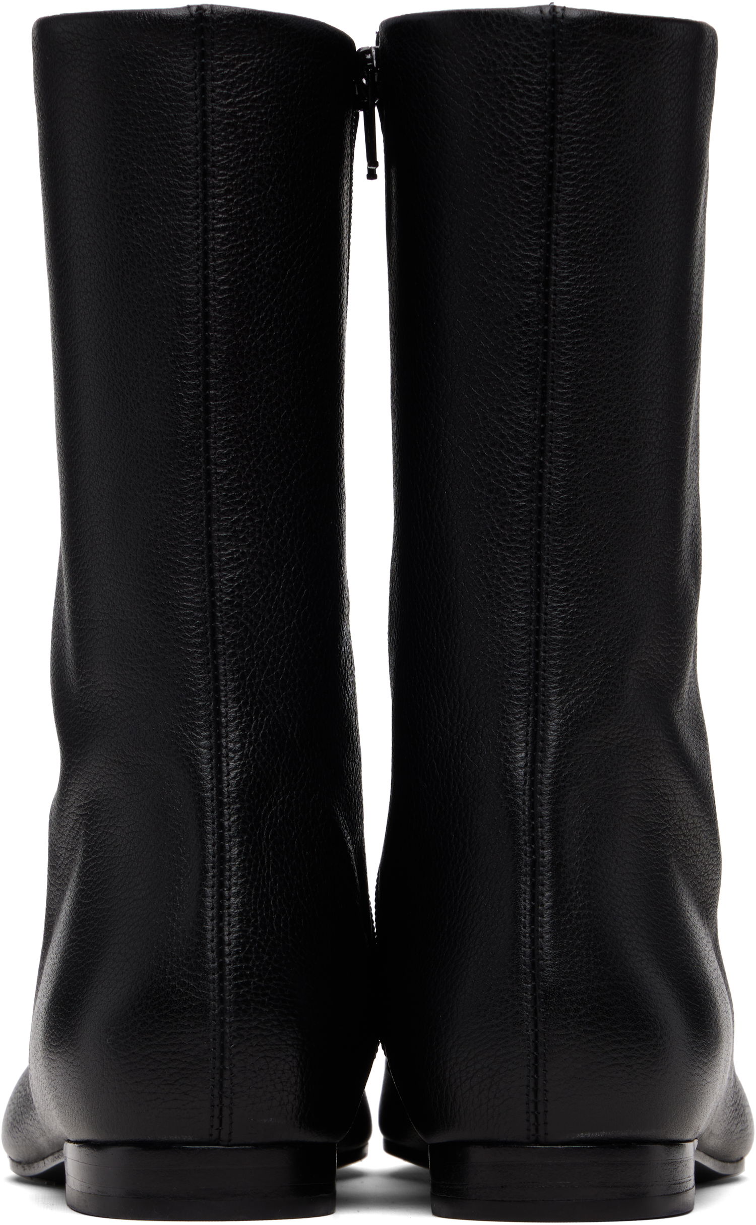 Tenisky a topánky TOTEME TOTEME Grained Leather Ankle Boots Čierna | 254-WAS0264-LE0162, 1