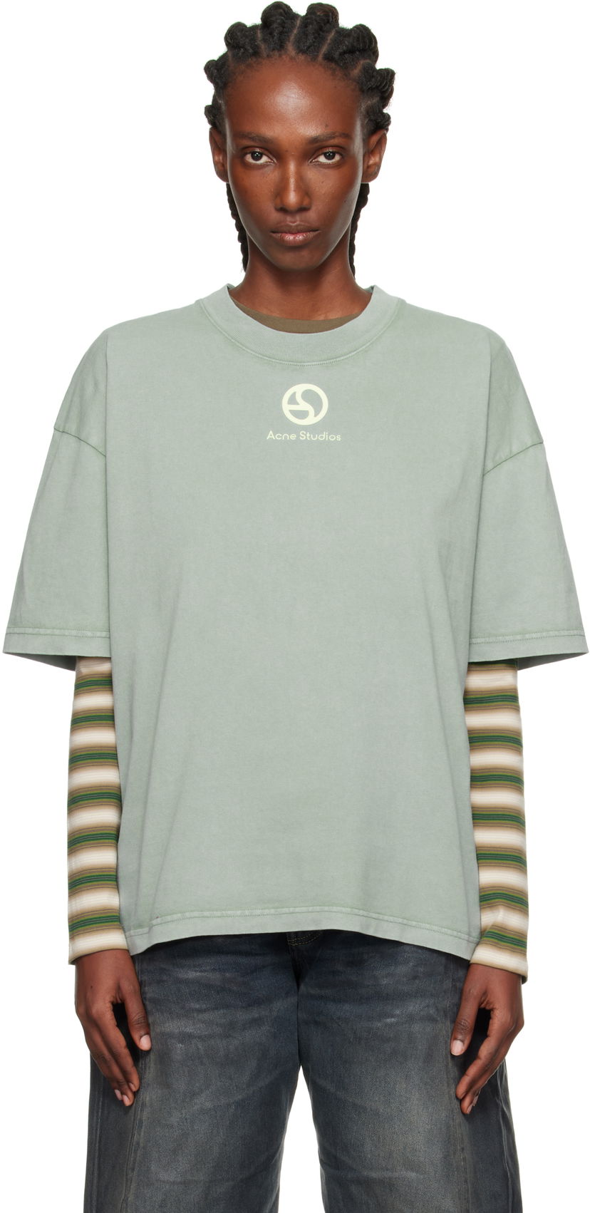 Tričko Acne Studios Acne Studios Logo T-Shirt Zelené | CL0360-