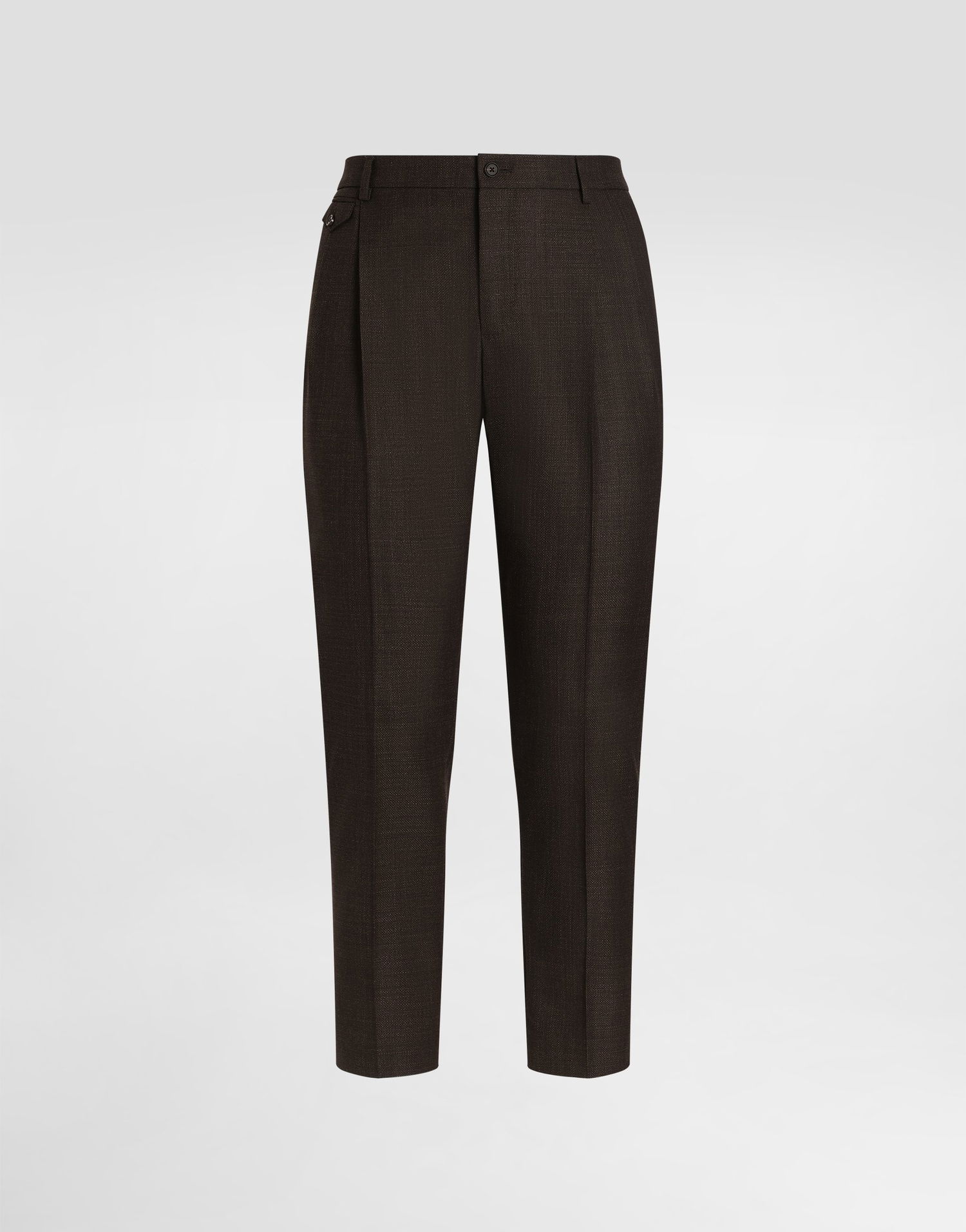 Nohavice Dolce & Gabbana Dolce & Gabbana Wool Cropped Trousers Hnedá | GV4EETFU25ES8230, 0