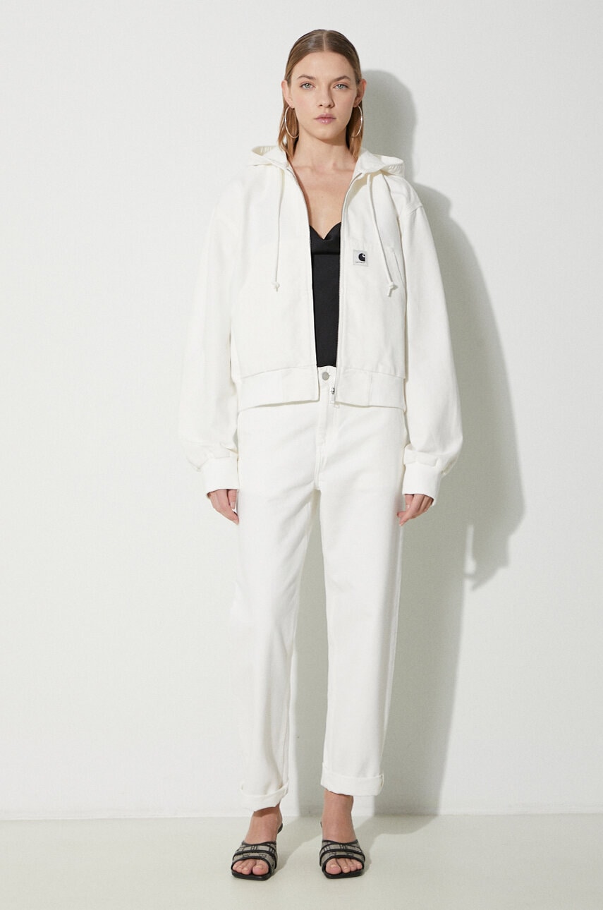 Bunda Carhartt WIP Amherst Oversize Cropped Hooded Jacket Biela | I033151.D602, 1