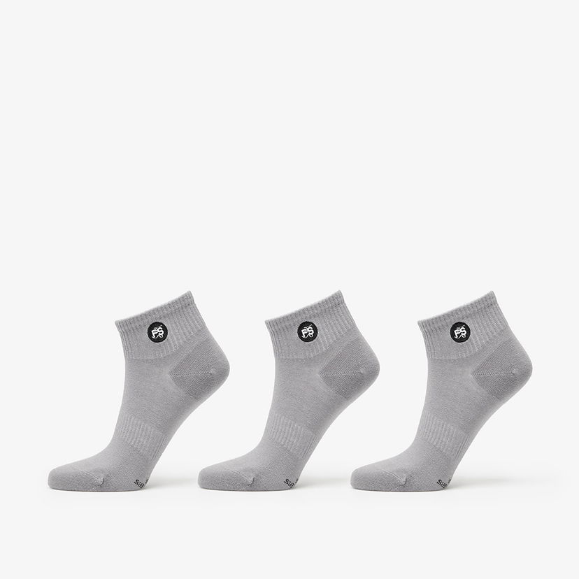 Ponožky Footshop Ankle Socks 3-Pack Grey Šedá | FTSHP_375