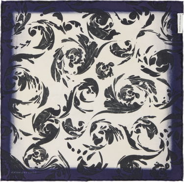 Šál Dries Van Noten Dries Van Noten Silk Pocket Square with Floral Print Modrá | 251-021301-1008, 2