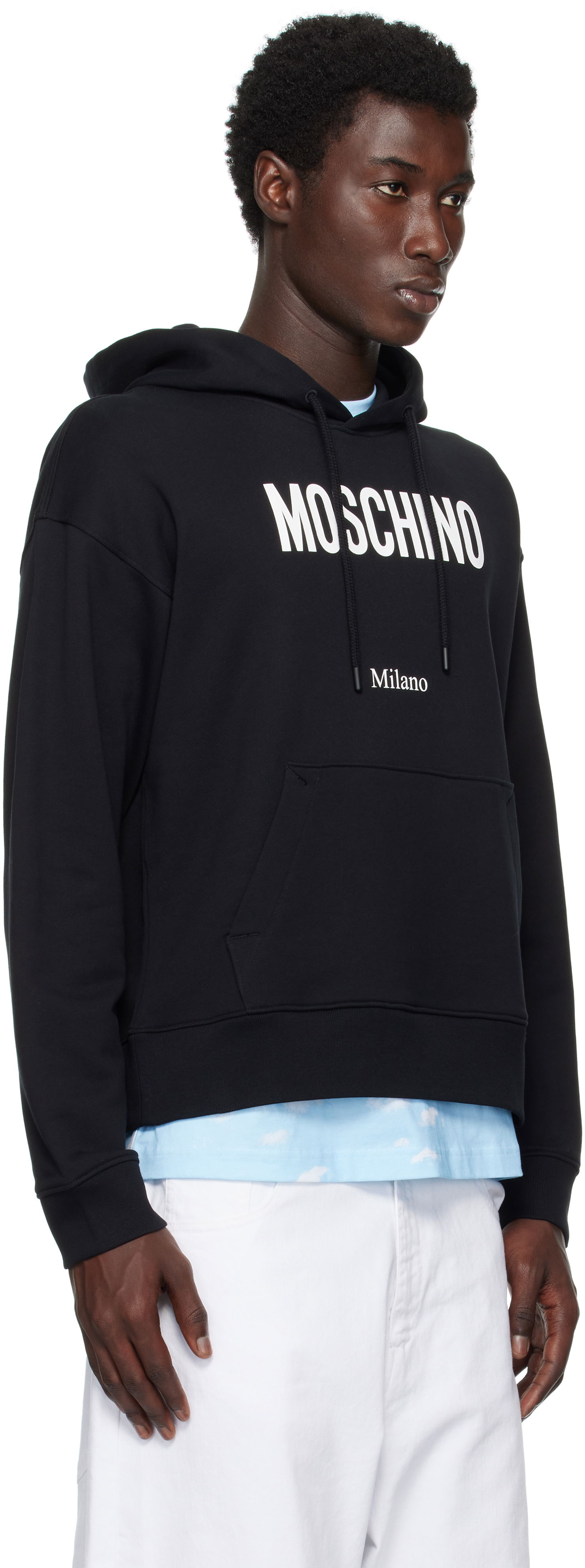Mikina Moschino Moschino Printed Organic Cotton Hoodie Čierna | 252ZZ170852281555, 1