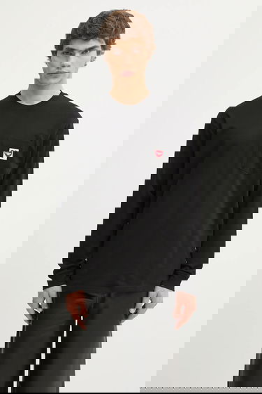 Tričko Carhartt WIP Long Sleeve Pocket Heart T-Shirt Čierna | I035300.1V2XX, 0