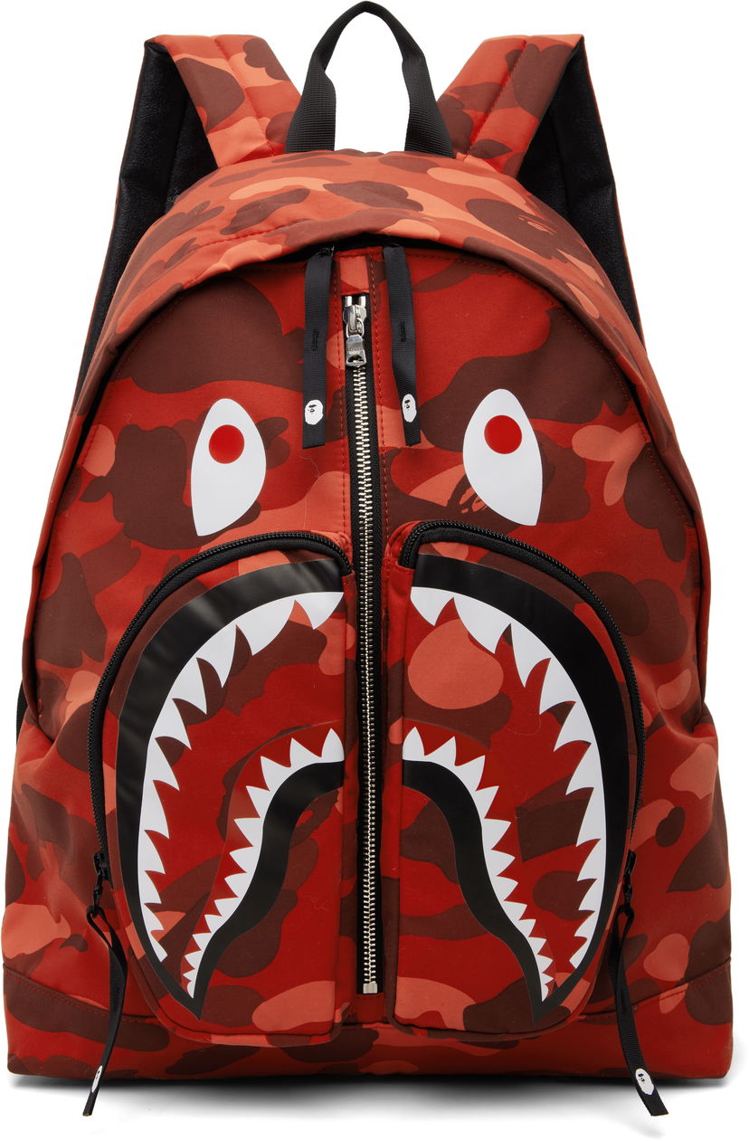Batoh BAPE Camo Shark Daypack Backpack Červená | 001BAL801001M