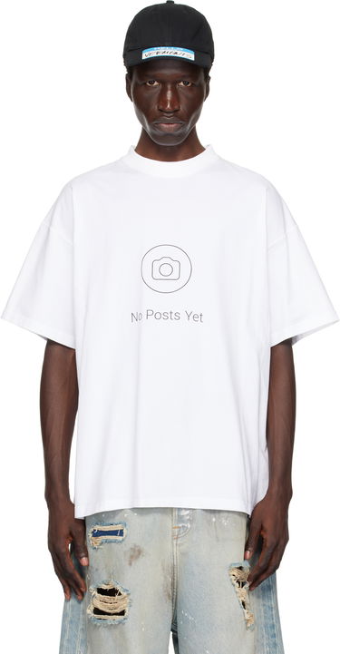 Tričko VETEMENTS 'No Posts' Graphic Print Regular T-Shirt Biela | UA66TR730W, 0