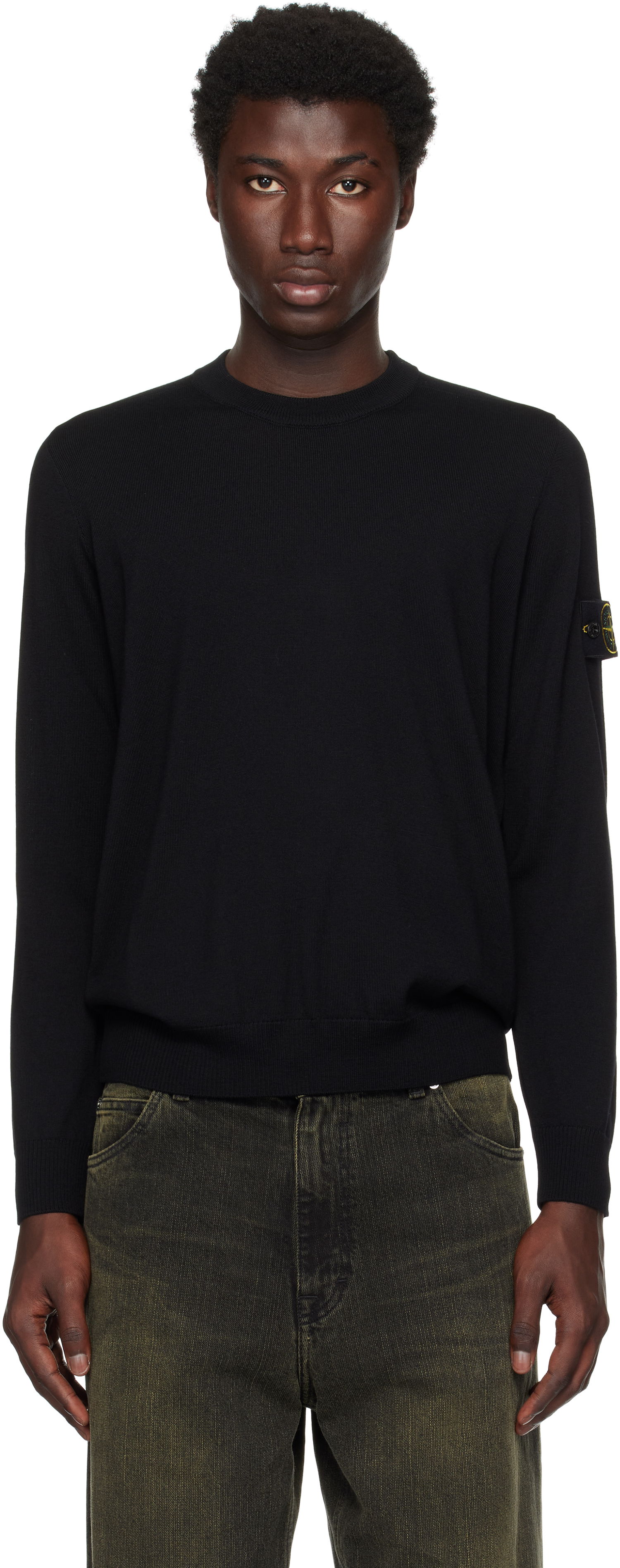 Mikina Stone Island Stone Island Light RWS Geelong Wool Sweatshirt Čierna | K2S15 5100071 S00C4, 0