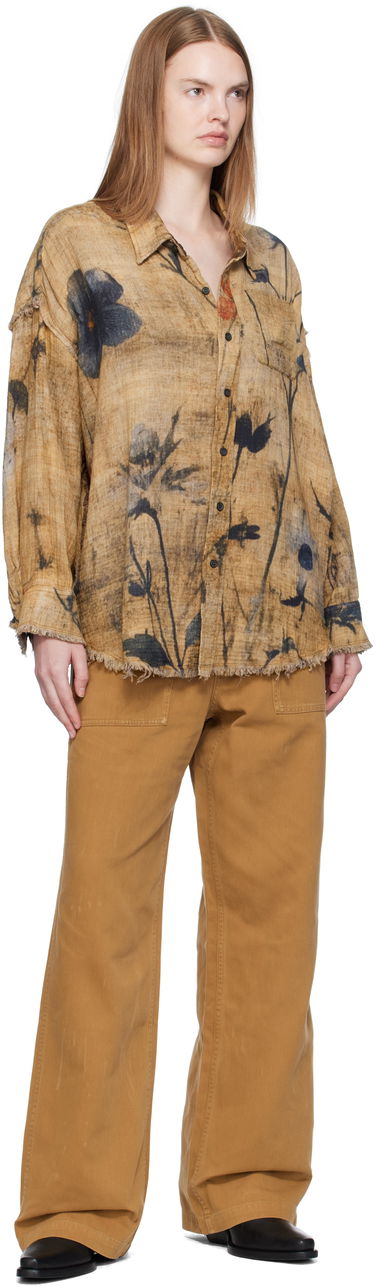 Košeľa R13 R13 Drop Neck Reversible Shirt Hnedá | R13WR463-R583B, 3