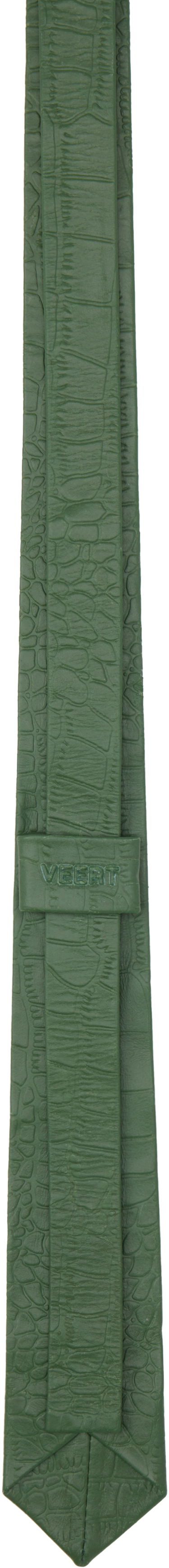 Opasok VEERT Croco Leather Tie Zelené | VR325G2, 1