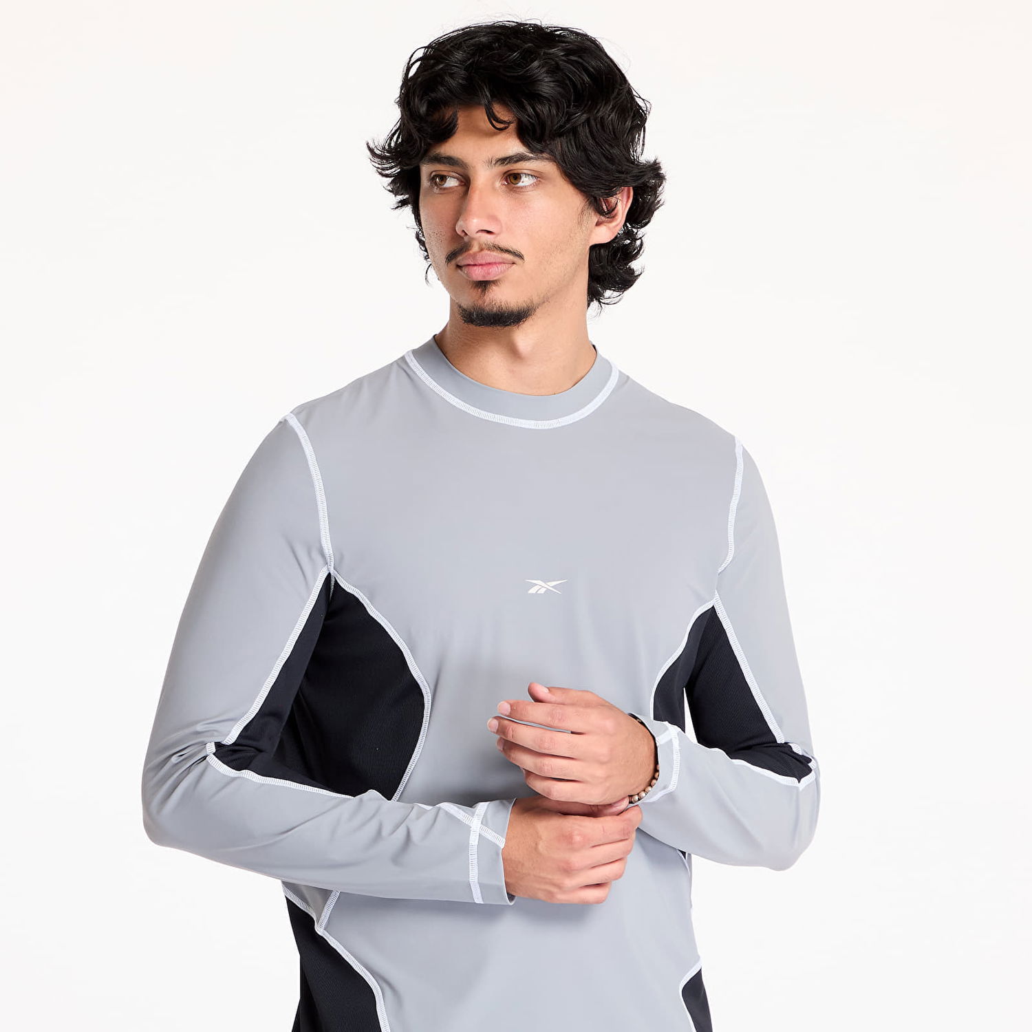 Tričko Reebok Long Sleeve Training Tee Harbor Gray Šedá | RMVB007C99FAB0010910, 1