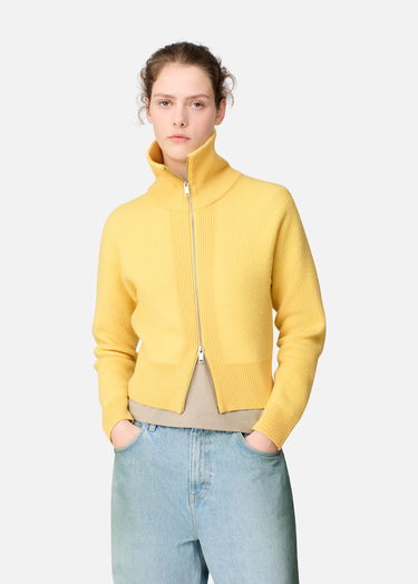 Sveter AXEL ARIGATO Verve Ribbed Collar Zip-Up Cardigan Žltá | A3703001, 2