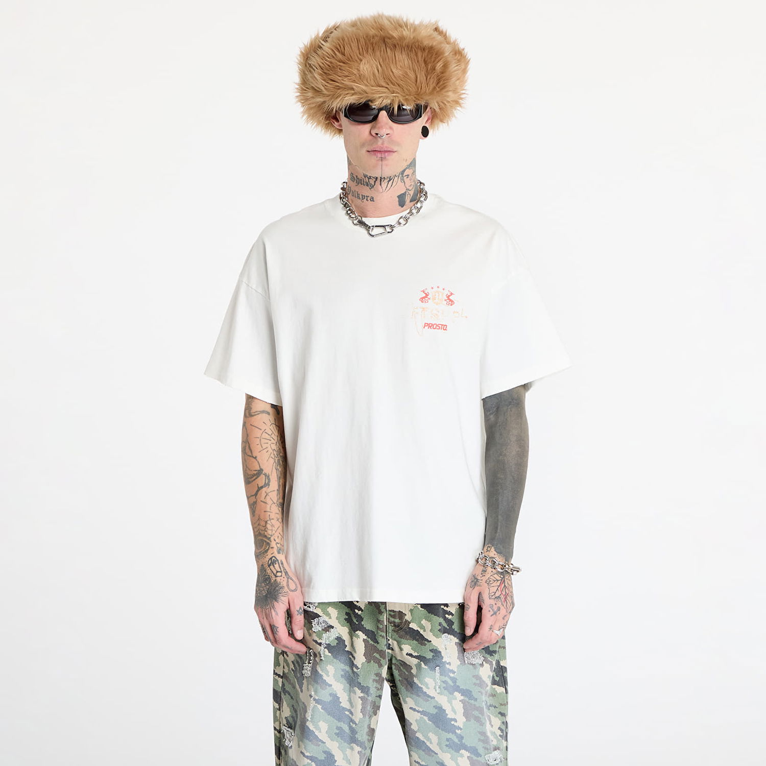 Tričko Footshop PROSTO x Crest Graphic T-Shirt Biela | FTSHP_417, 0