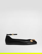 Dolce & Gabbana Leather Ballet Flats with Embroidered Detail