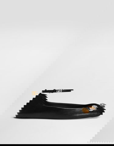 Doplnky Dolce & Gabbana Dolce & Gabbana Leather Ballet Flats with Embroidered Detail Čierna | CB0269AO03380999, 0