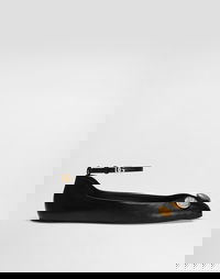 Dolce & Gabbana Leather Ballet Flats with Embroidered Detail