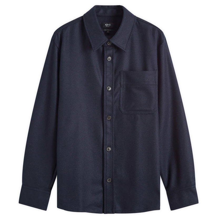 Bunda A.P.C. Basile Wool Overshirt Navy | WVBCV-H02918-IAK