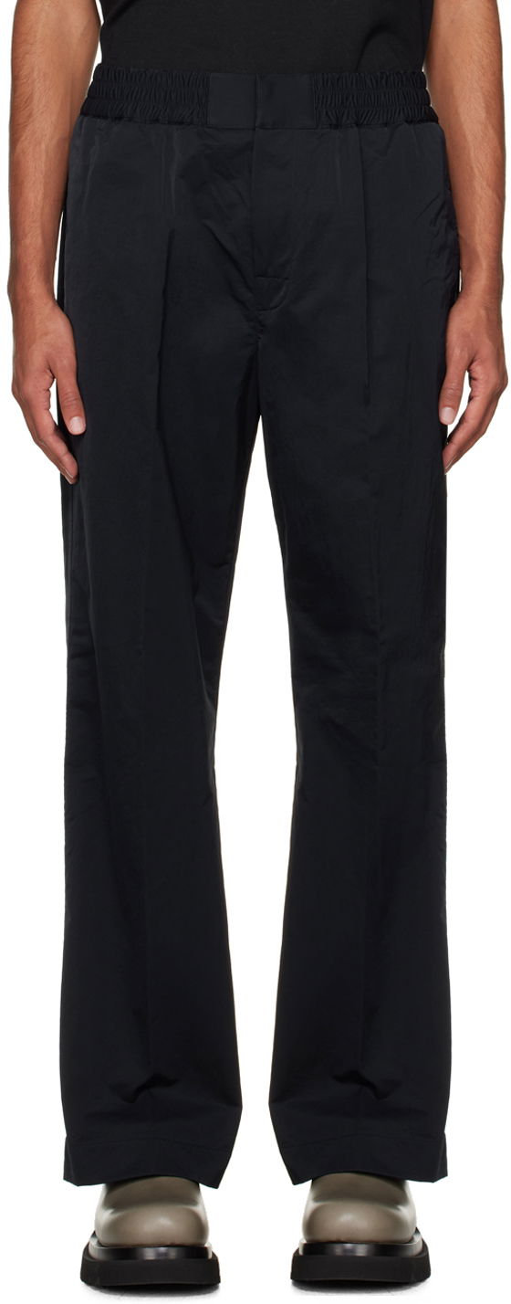 Nohavice Bottega Veneta Lightweight Elastic Waist Trousers Čierna | 761316VF4K0, 0