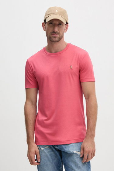 Tričko Polo by Ralph Lauren Red Cotton T-Shirt Ružová | 710740727, 3