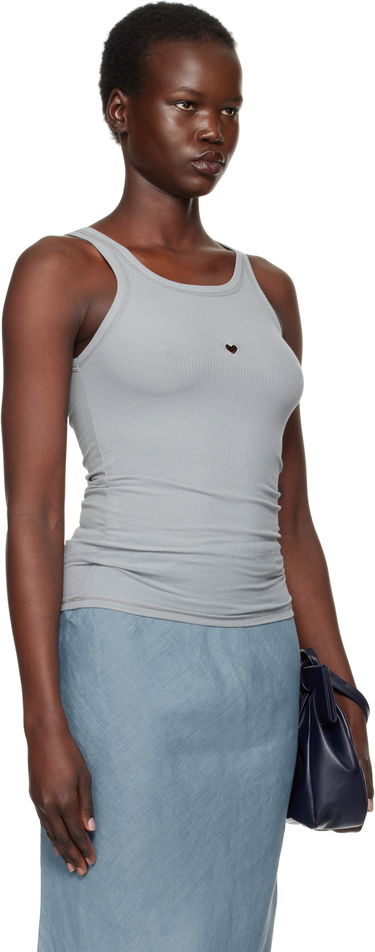 Tielko Baserange Heart Cutout Ribbed Tank Top Šedá | TOHT-RB-SP25, 1