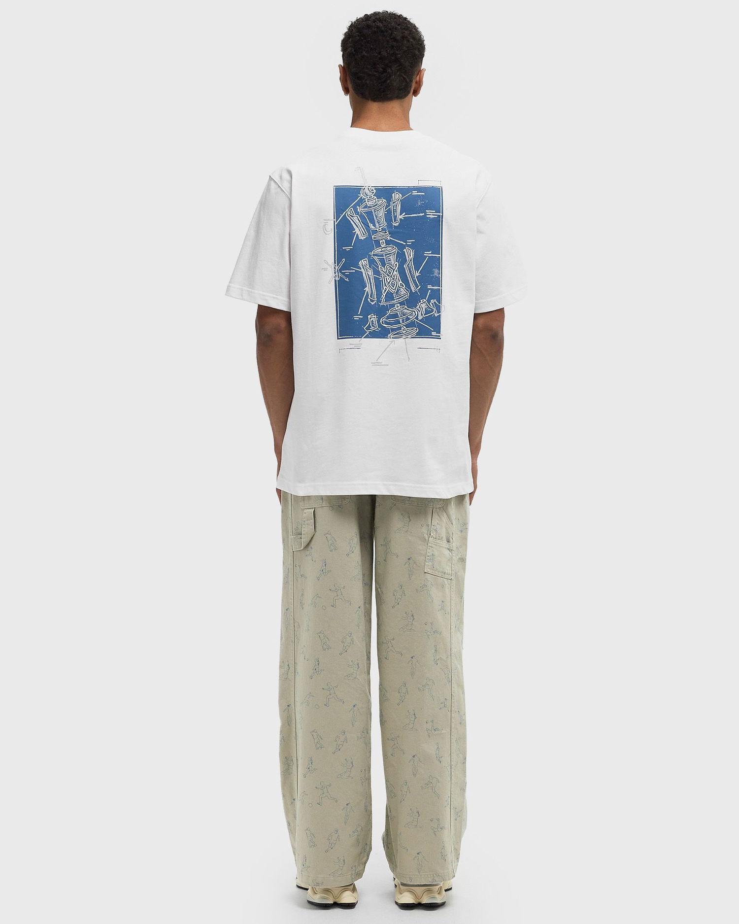 Tričko DAILY PAPER Blueprint Graphic T-Shirt White Biela | 2423037, 1