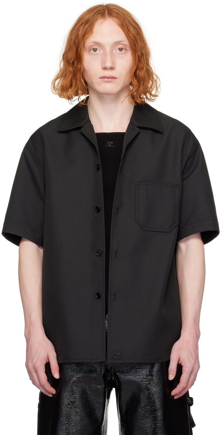 Košeľa Courrèges Short Sleeve Button-Up Shirt Čierna | 124CCH023PL0056, 0