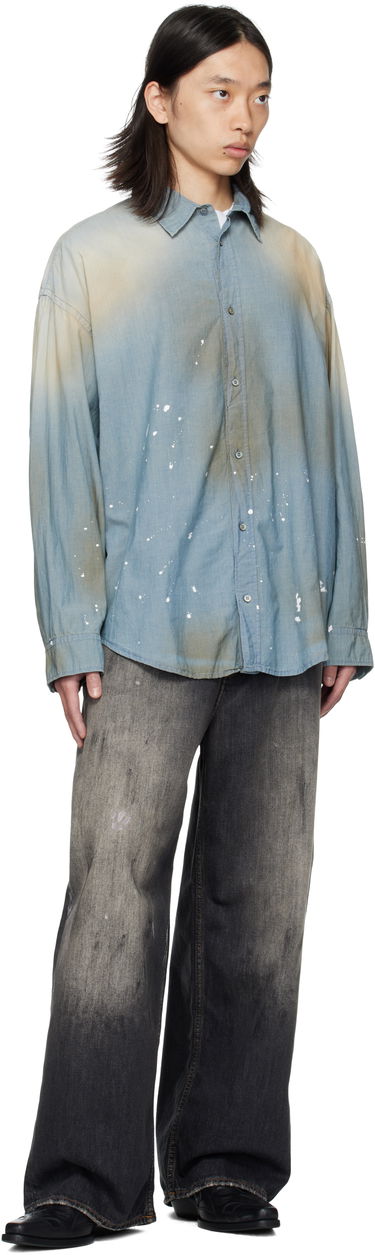 Košeľa Acne Studios Acne Studios Paint Splatter Button-Up Shirt Modrá | BB0633-, 3