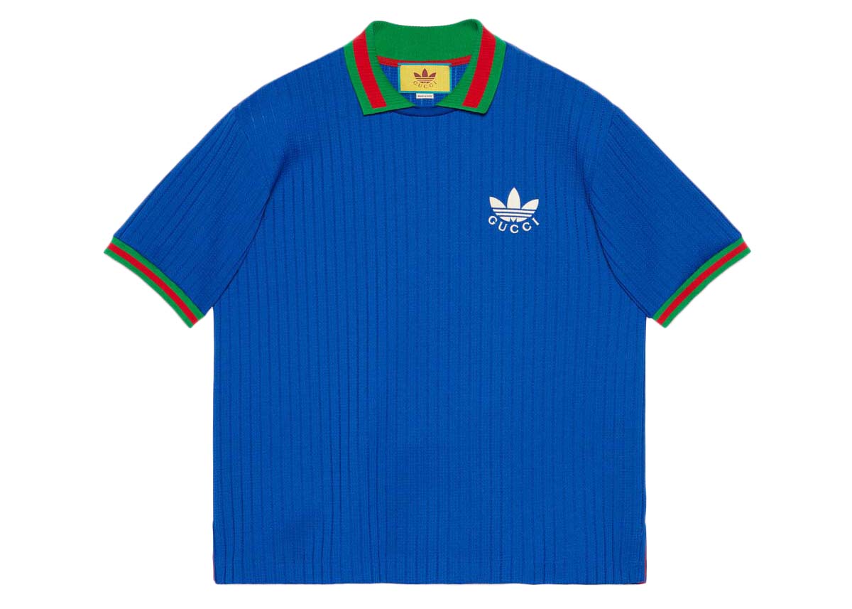 Polo tričko Gucci adidas x Polyester Polo Shirt Cobalt Blue Modrá | 691777 XJEKF 4364, 0