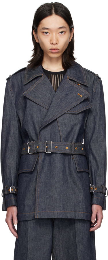 Trenčkot Helmut Lang Helmut Lang Denim Rider Jacket Modrá | O05HW103, 0