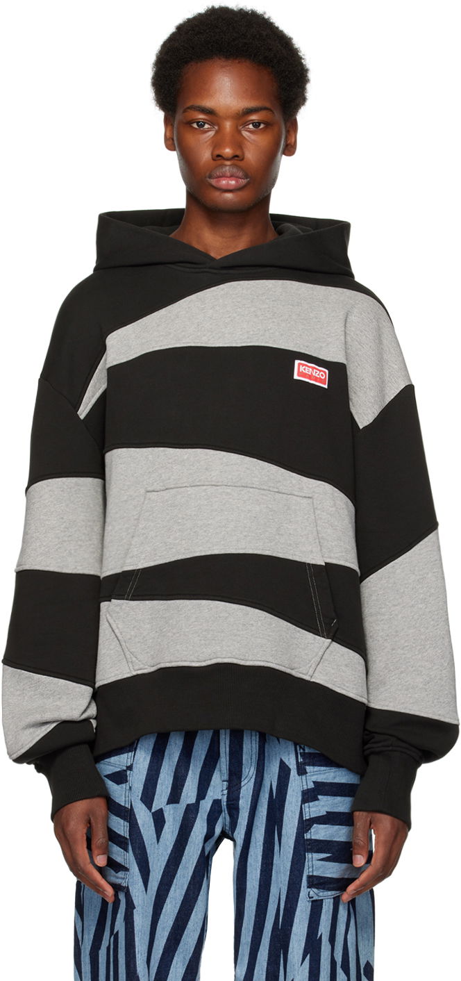 Mikina KENZO Paris Dazzle Stripe Hoodie Šedá | FD65SW0624MB, 0