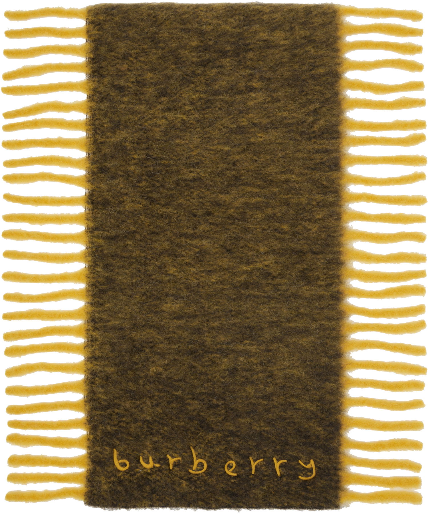 Šál Burberry Alpaca Wool Blend Fringed Happy Scarf Hnedá | 8118734, 0