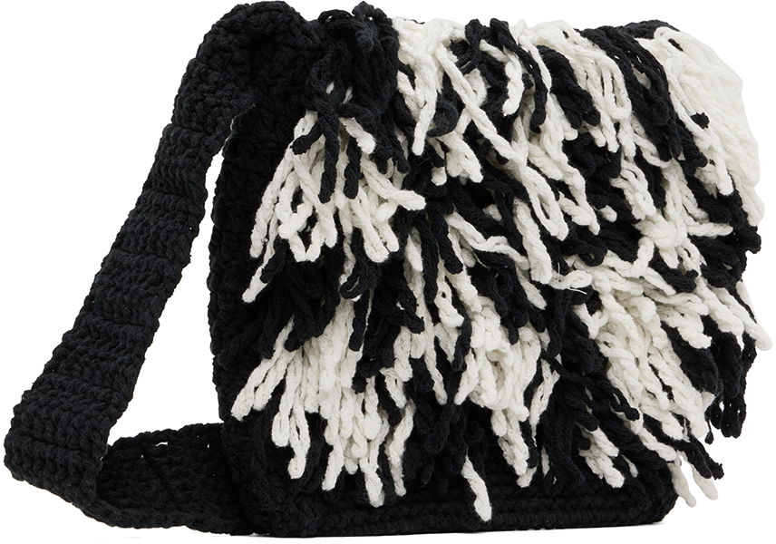 Fringed Crochet Shoulder Bag