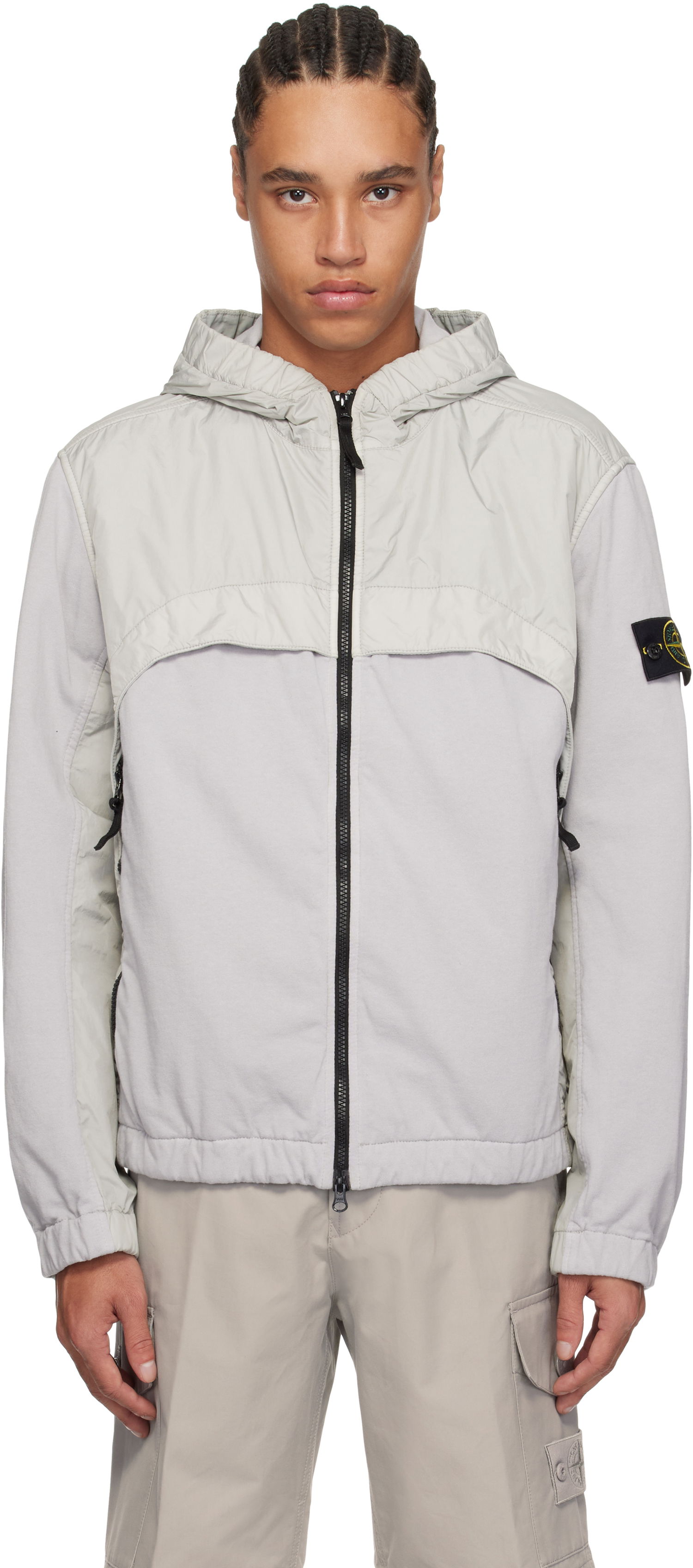 Vetrovka Stone Island Stone Island Crinkle Reps R-NY Hooded Jacket Šedá | K1S15 4100041 S0A23, 0