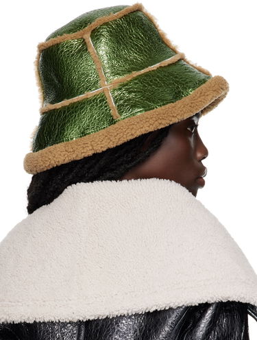 Klobúk Jean Paul Gaultier Gaultier Laminated Faux-Shearling Bucket Hat Zelené | 22/09-U-CC007-L500, 2