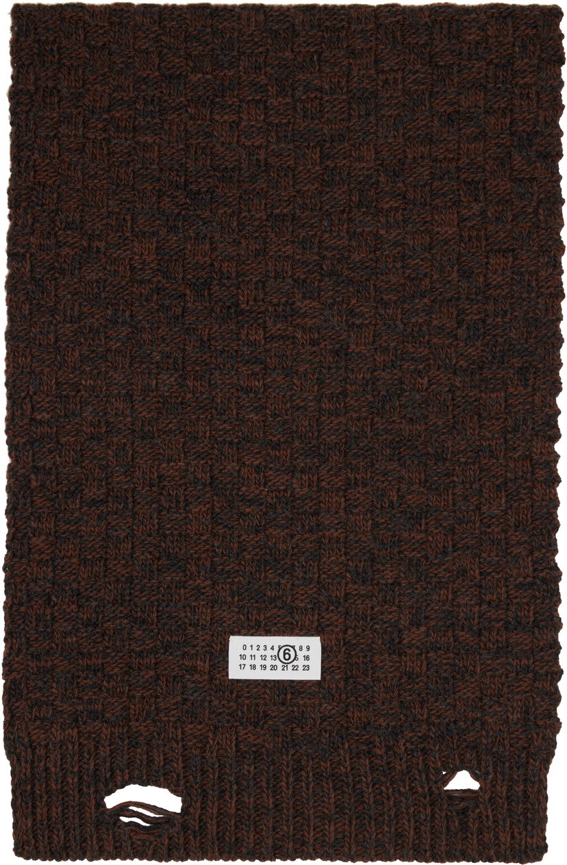 Šál Maison Margiela MM6 Maison Margiela Brown Distressed Scarf Hnedá | SH2TE0005 M13174