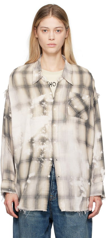 Košeľa R13 R13 Shredded Seam Plaid Shirt Šedá | R13WR075 R392B, 0