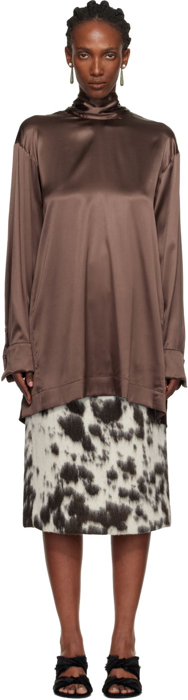 Košeľa Dries Van Noten Dries Van Noten Satin Turtleneck Blouse Hnedá | 252-010779-2032, 0