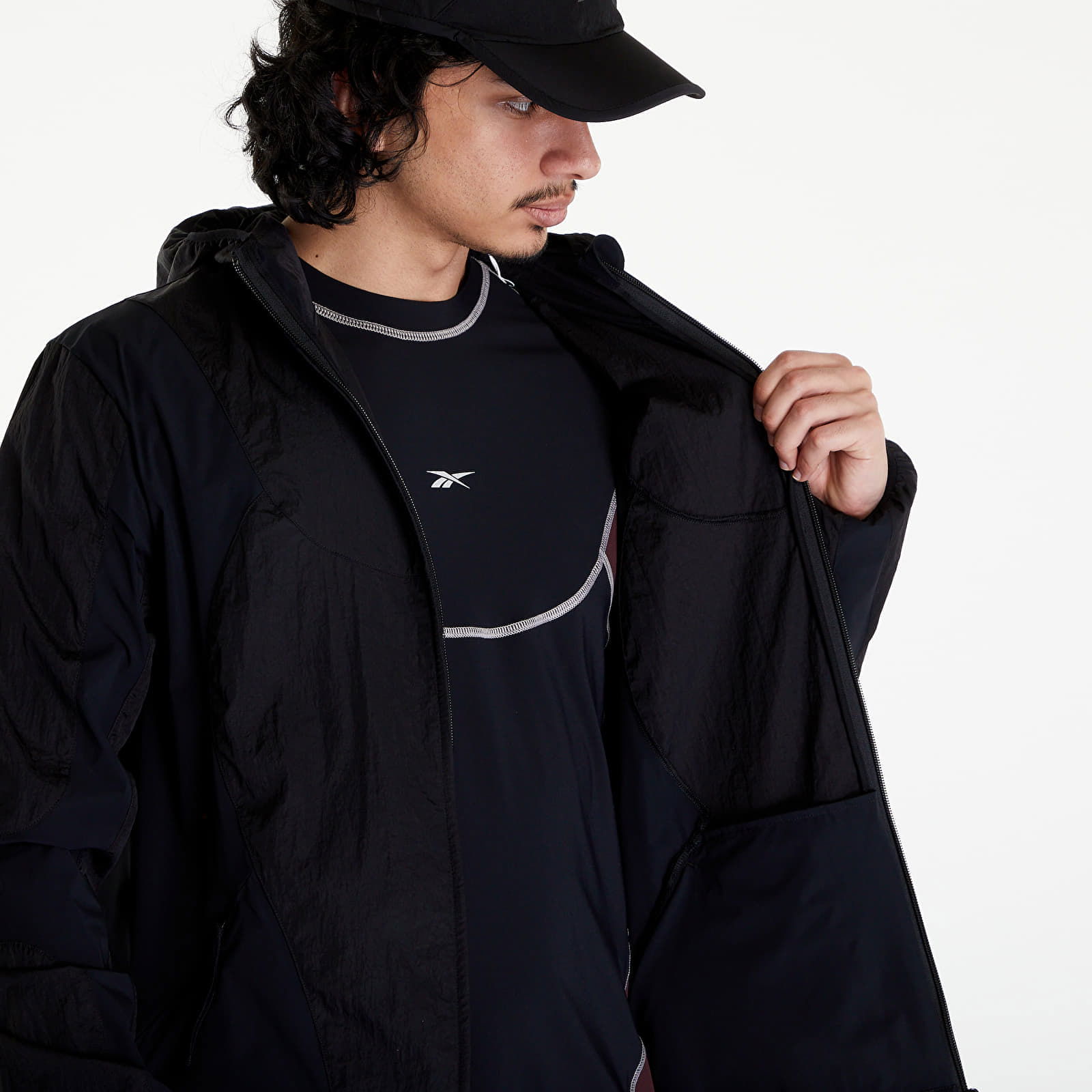 Men's windbreaker Paneled Running Jacket Black