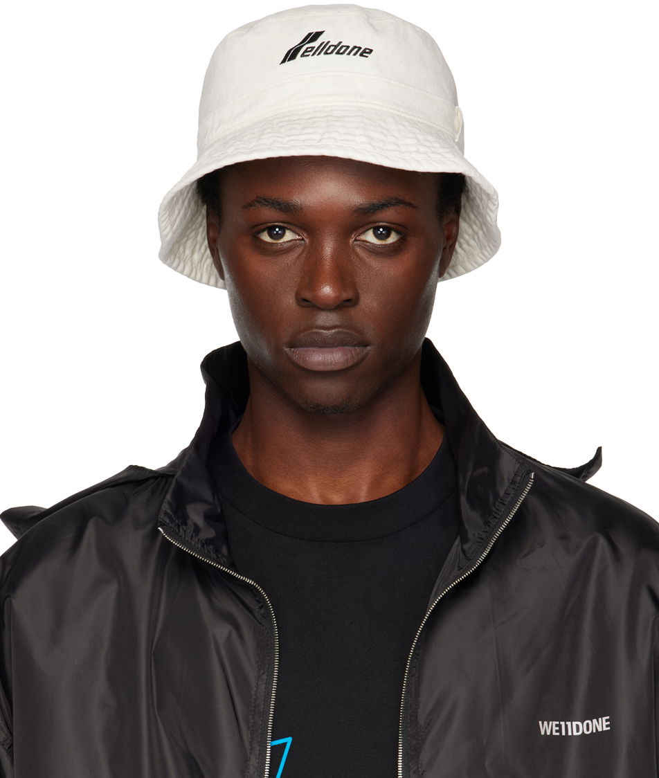 Klobúk We11done We11done Washed WD Logo Bucket Hat Biela | WD-AH3-22-426-U-WH, 0