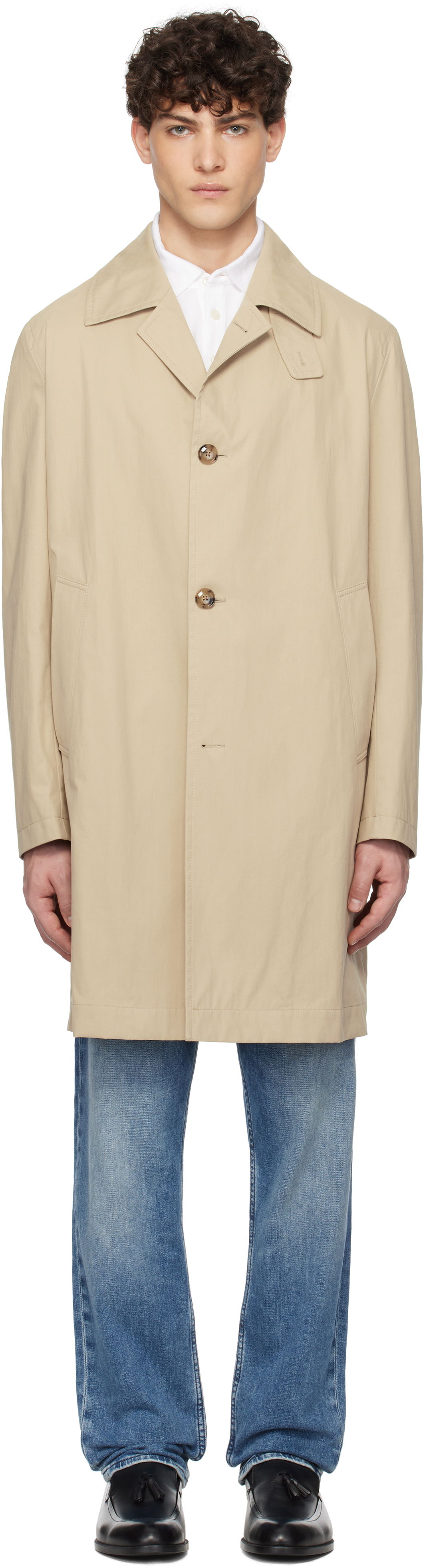 Trenčkot BOSS BOSS Classic-Fit Coat Béžová | 50540478, 0