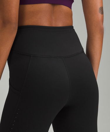 Legíny lululemon Fast and Free High-Waisted Fleece Pockets Leggings 71 cm Size 10 Čierna | prod11530529, 4