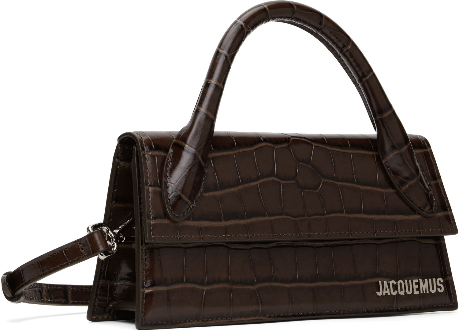 Kabelka Jacquemus Jacquemus 'The long Chiquito' Croc-Embossed Top Handle Bag Hnedá | 25E213BA004-4301, 1