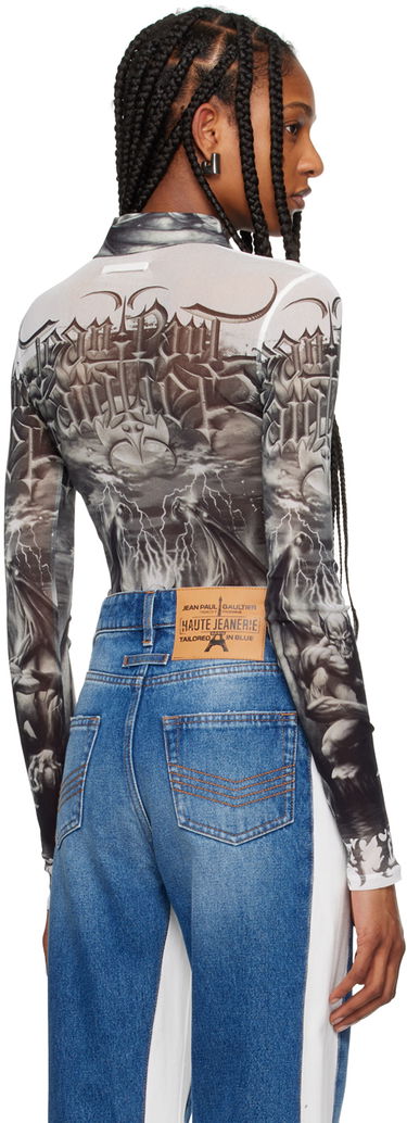Košeľa Jean Paul Gaultier Jean Paul Gaultier 'The Diablo' Print Mesh Shirt Biela | 24/25-U-CH015-T546-0100, 2
