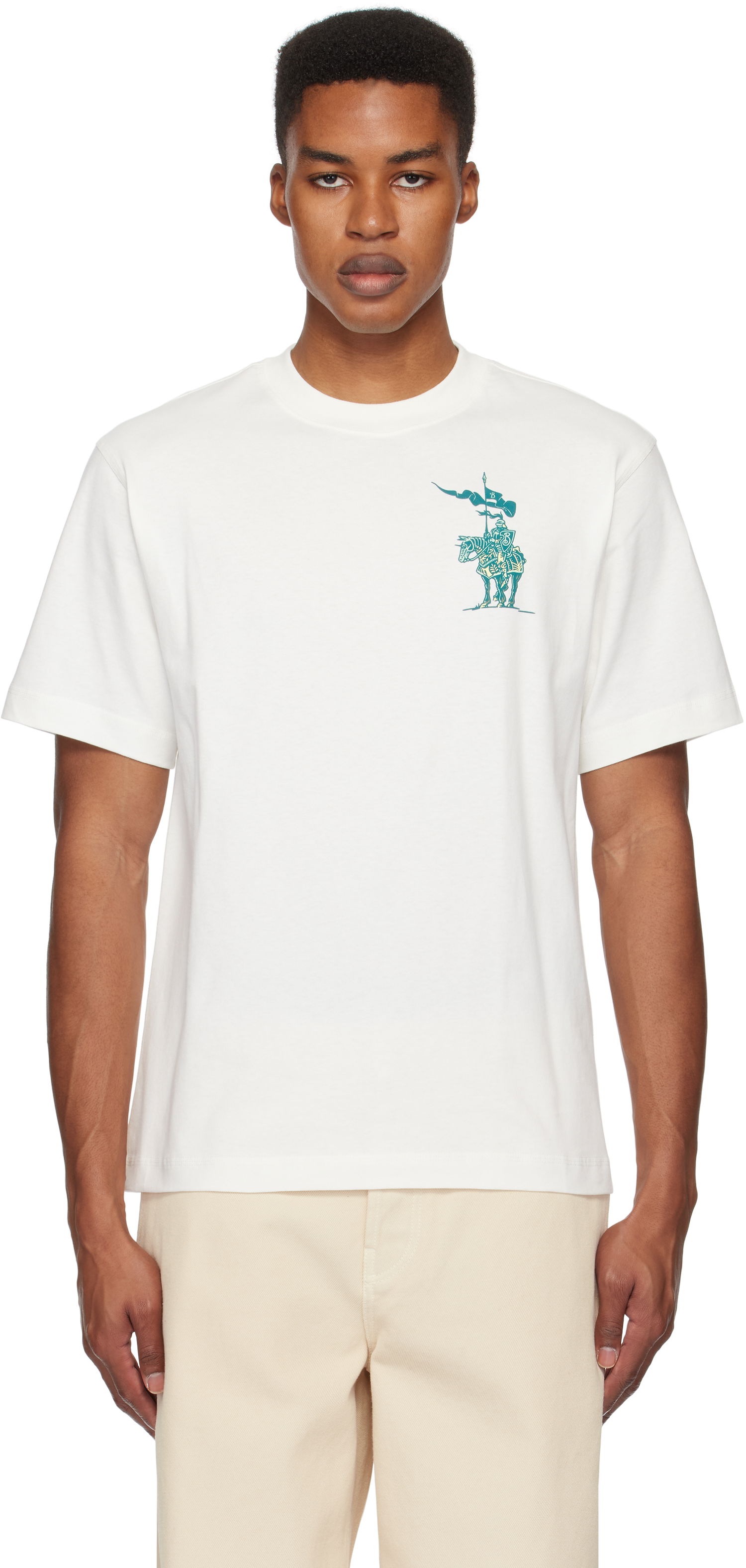Tričko Burberry Cotton T-Shirt With Print Biela | 8102451, 0